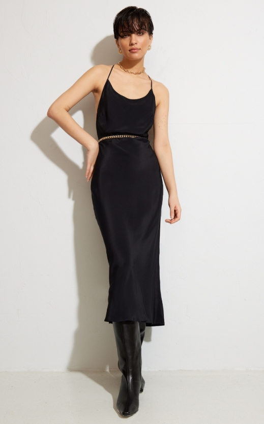 Платье Megan silk, черный SS/dr-Mg-b